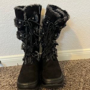 Nine West Lace Up Fur Boots